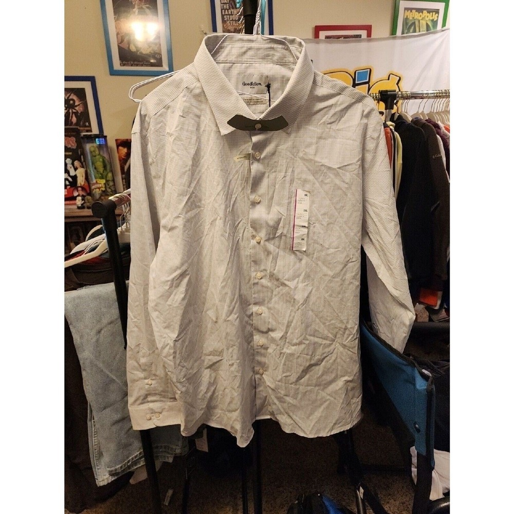 Men's Slim Fit Performance Long Sleeve Button-Down Shirt - Goodfellow XXL CR3